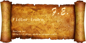 Fidler Endre névjegykártya