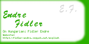 endre fidler business card